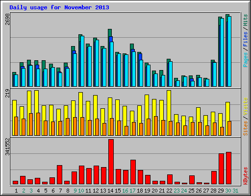 Daily usage for November 2013
