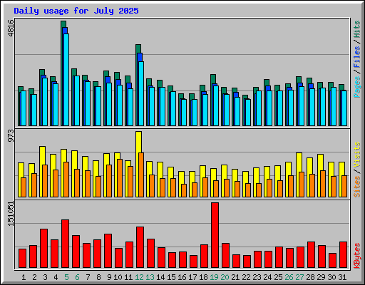 Daily usage for July 2025