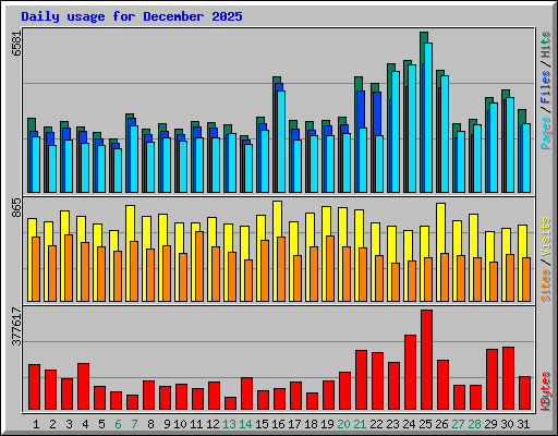 Daily usage for December 2025