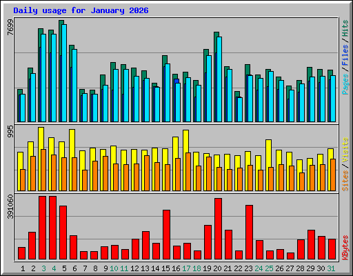 Daily usage for January 2026