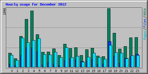 Hourly usage for December 2012