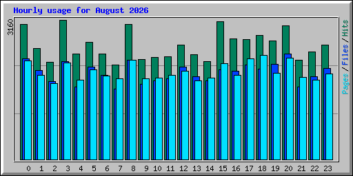 Hourly usage for August 2026